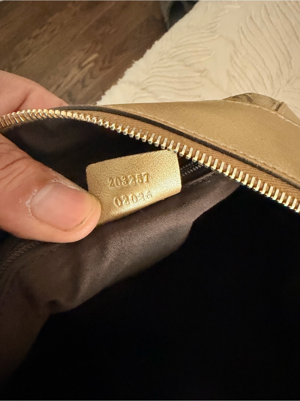 Authentic Gucci GG Crystal Metallic Bronze Hobo Shoulder Bag - Picture 3 of 9